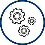 Info systems is represented by a mechanical gear